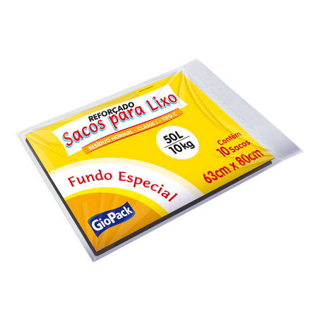 Saco Para Lixo Giopack Reforçado 50l 10un 
 
