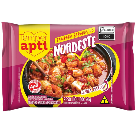 Tempero apti 50g realça sabores do nordeste -10 saches de 5g-