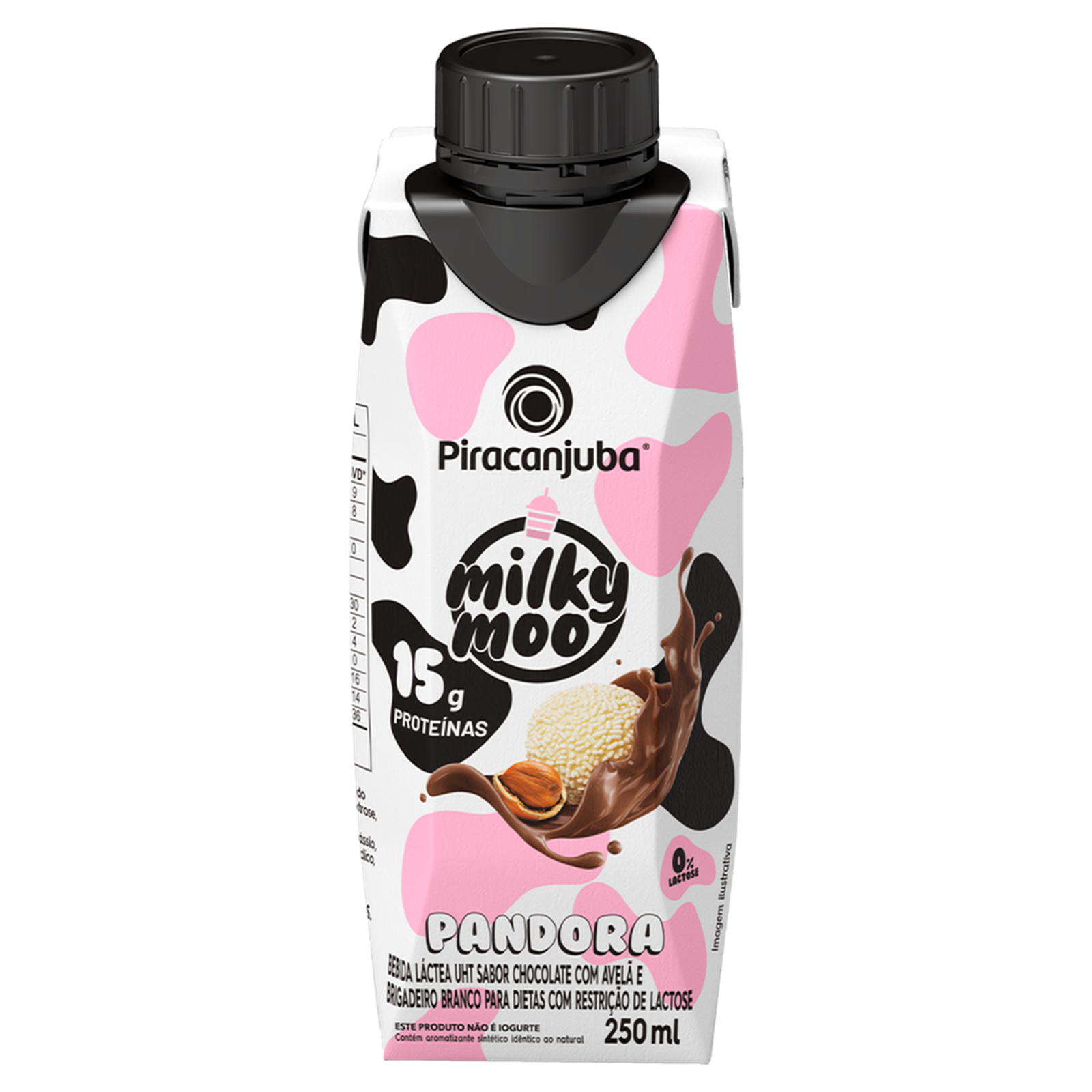 Bebida Láctea Milky Moo Pandora Sabor Chocolate Com Avelã e