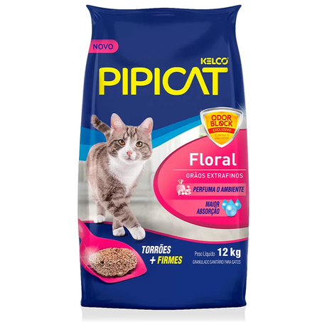 AREIA HIGIÊNICA PIPICAT FLORAL 12KG