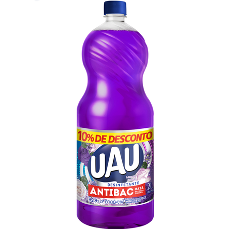 Desinfetante  Antibac para Uso Geral Uau Lavanda e Rosas Frasco 2lt