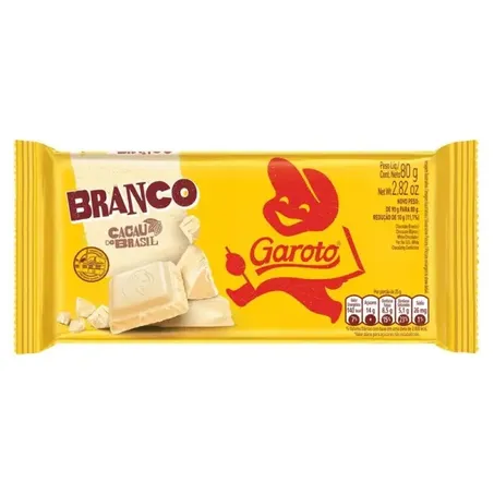 Chocolate garoto branco 80 gr