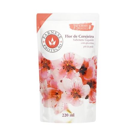 SABONETE LIQ FARNESE FLOR DE CEREJEIRA 220ML REFIL