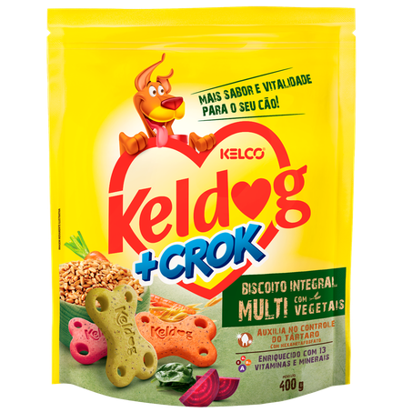 Biscoito integral keldog + crok multi com cereais 400g