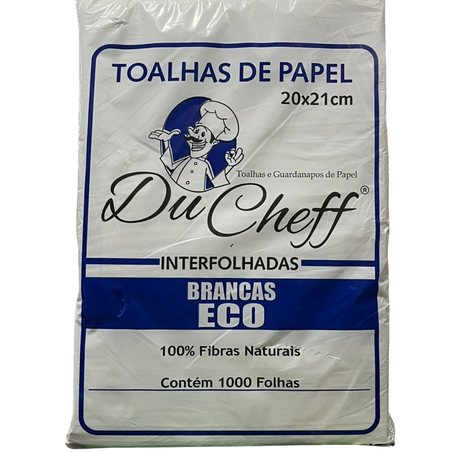 Toalha interfolhado papel du chef branco eco 1000un