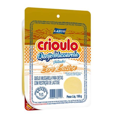 QUEIJO CRIOULO FATIADO ZER LACT MUSSAREL 150G