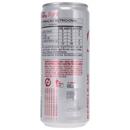 Refrigerante Coca Cola Light 310ML 360-22