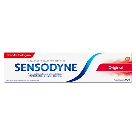Creme Dental Sensodyne 90g - Branqueador - Original - Rápido Alívio