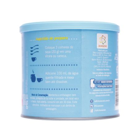 Café 3 corações com leite zero açúcar 265g 360-21