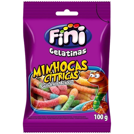 FINI BALA GELATINA MINHOCA CITRICA 100G