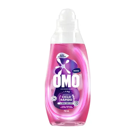 LAVA ROUPAS LÍQUIDO OMO AÇÃO CUIDADO 750ML 