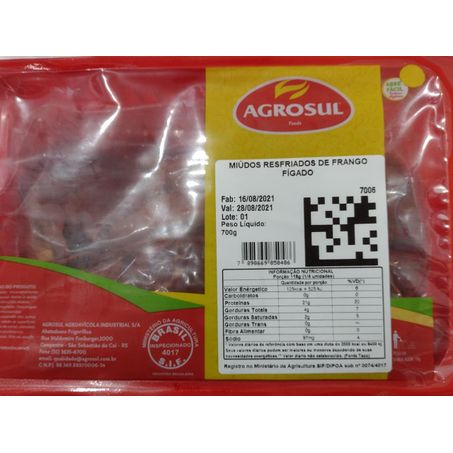 FIGADO FRANGO 700G AGROSUL
