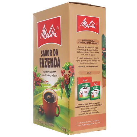 Café Torrado e Moído Melitta Sabor da Fazenda Caixa 500gr | Seu