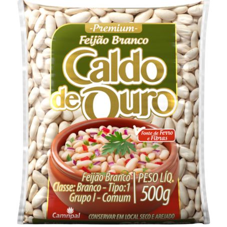 Feijao grao caldo ouro 500g branco
