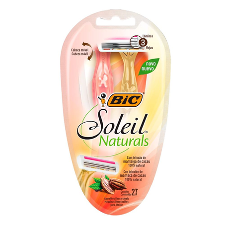 Aparelho Depilatório Bic Soleil Naturals com 2 Cargas