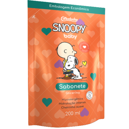 Sabonete liquido cottonbaby rf 200ml snoopy glicerina