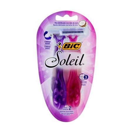 APARELHO DEPILATÓRIO BIC SOLEIL ROSA/ROXO C/2