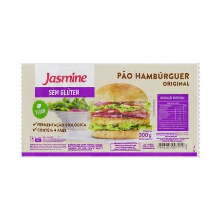 PAO JASMINE S/GLUTEN HAMBURGUER ORIG. 300G