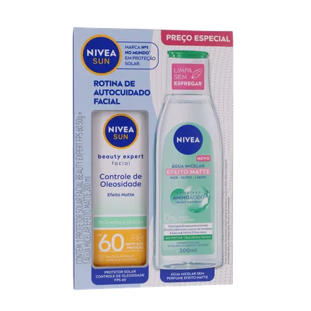 Kit nivea protetor solar fps60 50ml + água micelar 200ml 360-35