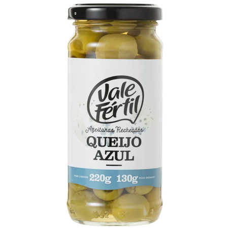Azeitona vale fertil 220g recheio queijo azul vidro