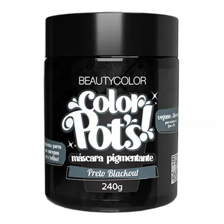 Máscara capilar Beauty Color preto blackout color pot's 240g