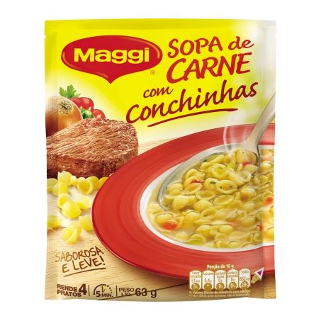 Sopa maggi carne conchinhas 63gr