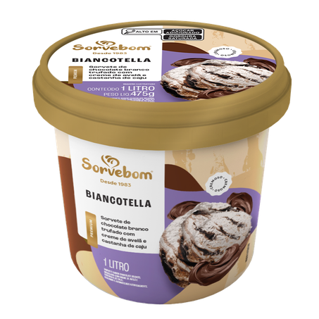 Sorvete sorvebom premium biancotella 1l