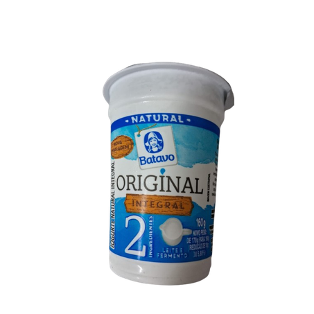 Iogurte batavo natural integral original 160 gr