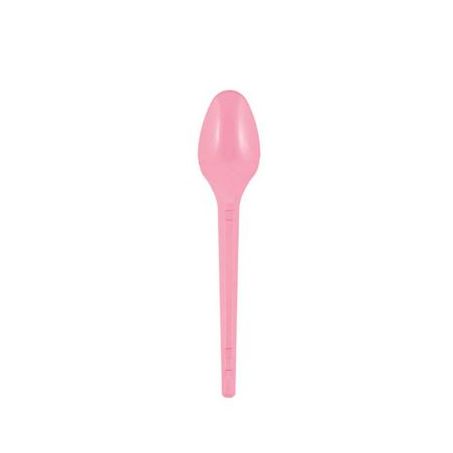 Colher desc strawplast rosa neon 50un