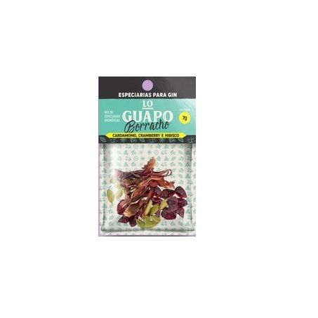 ESPECIARIAS PARA GIN LO GUAPO BORRACHO CARDAMOMO, CRAMBERRY E HIBISCO 7G