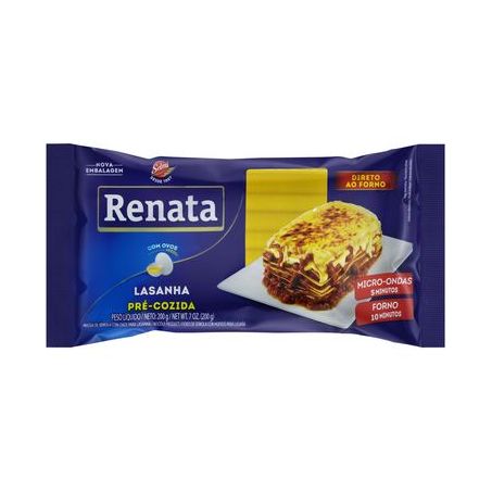 Lasanha com Ovos Renata Pré Cozida Pacote 200G