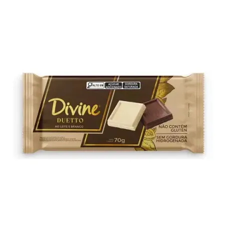 CHOCOLATE DUETTO AO LEITE E BRANCO DIVINE 70 G    