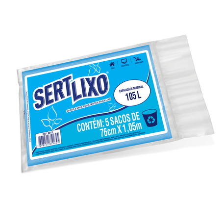 Saco Lixo Sert Lixo 5un 105l Azul