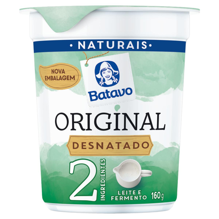 Iogurte Natural Batavo 160g - Desnatado