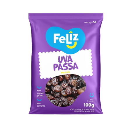 UVA PASSA ESCURA 100G FELIZ