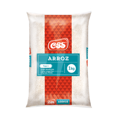Arroz cbs 1kg branco