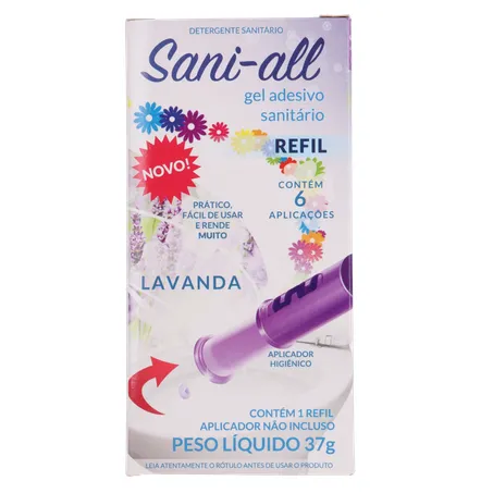 Gel adesivo sanitário sani all lavanda refil 37g