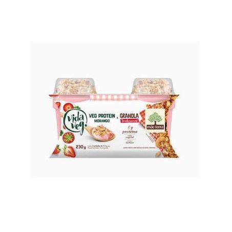 Iog vida veg morango com granola c/2 230g