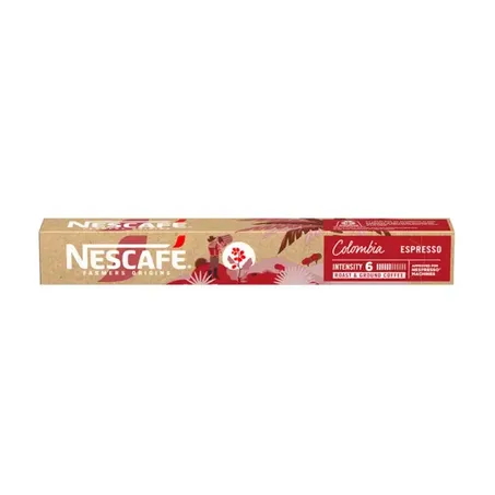 Café Torrado e Moído em Cápsula Nescafé Farmers Origins Espresso Colombia Caixa com 10un - 44gr