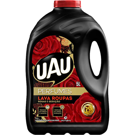 LAVA ROUPAS LÍQUIDO UAU PERFUMES ROSAS E SEDUÇÃO 5L