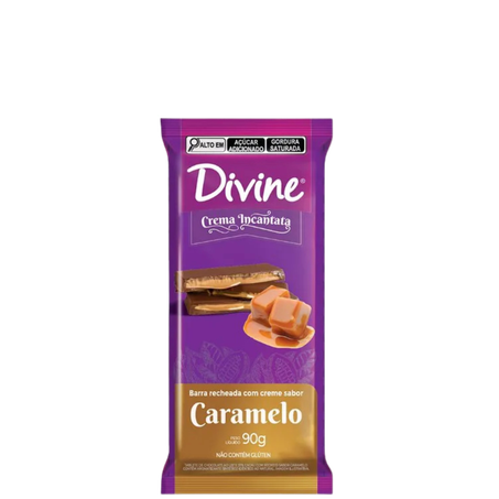Chocolate leite 37% rech caramelo divine 90g