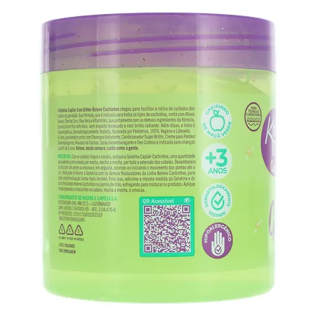 GELATINA CAPILAR INFANTIL KOLENE CACHINHOS COM GLITTER POTE 500G 360-24
