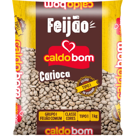 Feijao grao caldo bom 1kg carioca