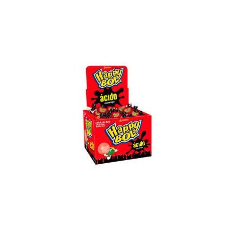Chicle florestal happy bol ácido morango 140g