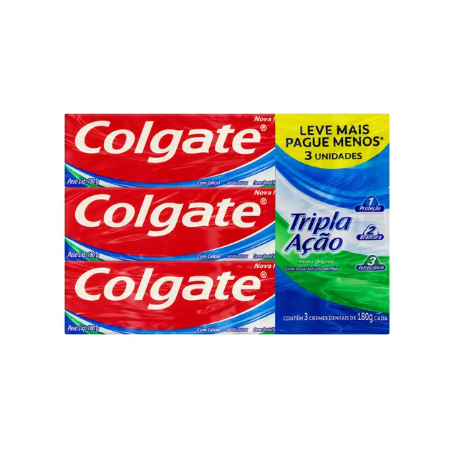 CR.DENTAL COLGATE TRIPLA ACAO  90G C/3 LV+ PG- MENTA