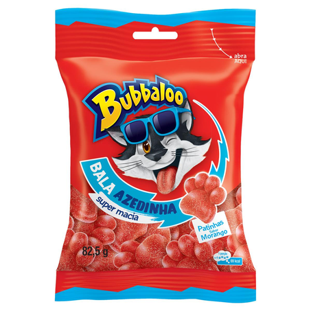 Bala Bubbaloo 82,5g - Azedinha - Morango