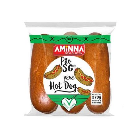 Pão aminna sem glúten hotdog 270g