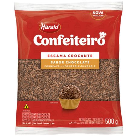 Chocoalte harald 500g confeiteiro escama crocante