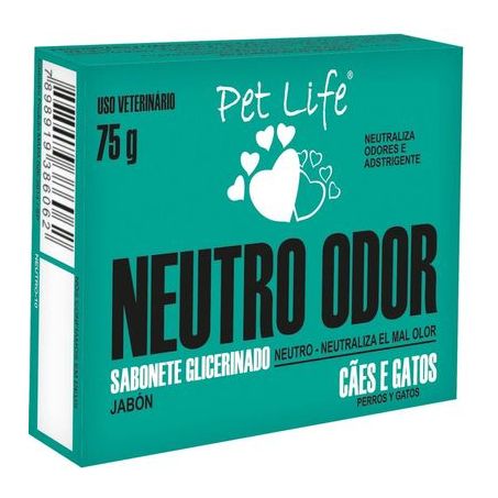 Sabonete glicerinado p/caes/gatos neutro odor pet life 80g