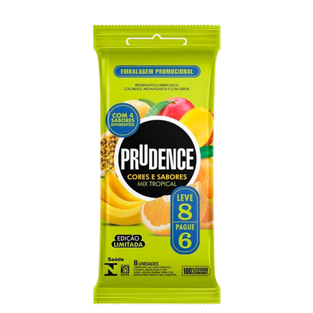 Preservativo prudence mix tropical leve 8 pague 6
